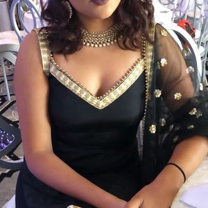 Party wear black Indian suit for sale!